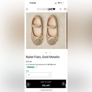 NORALEE ballet flat shoes size 11 girls